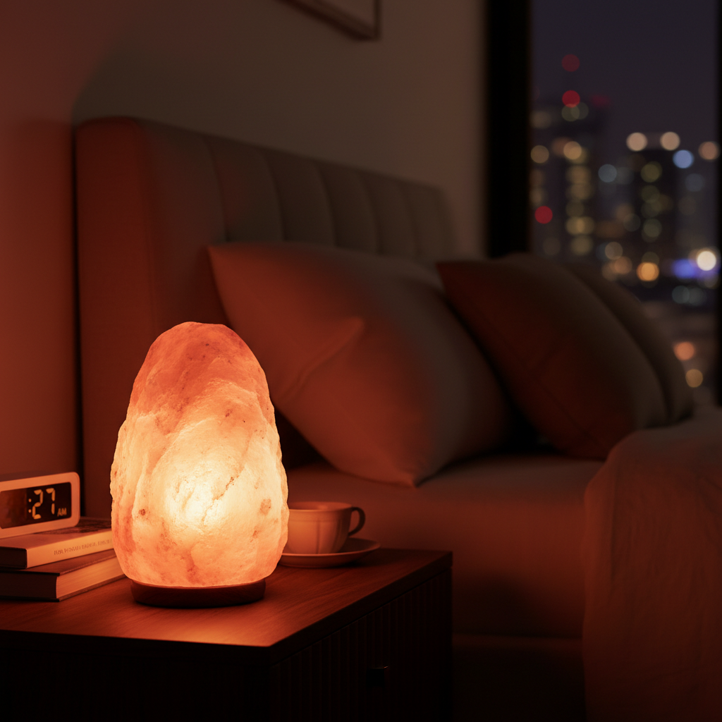 Salzlichtlampe im Schlafzimmer