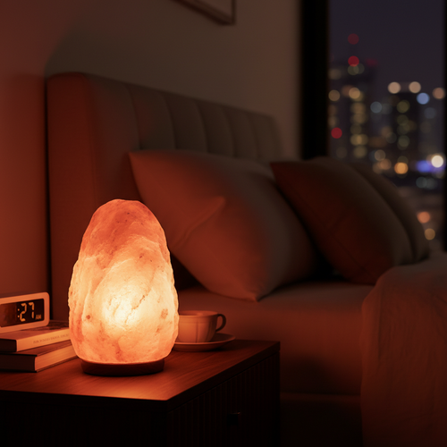 Salzlichtlampe im Schlafzimmer